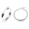 [M8942] - Silver Hoop Earrings 'Coquines' (rhodium-plated) - 30 Mm 5 Mm