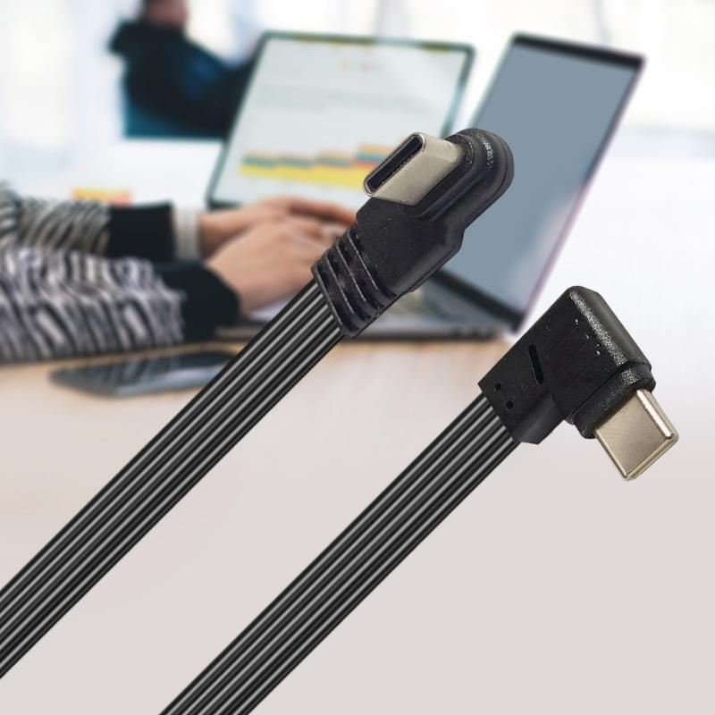 45 Вт 90-градусный изгиб USB Type-C Кабель Type-C на USB Type-C Штекер Быстрая зарядка Дата-кабель для Ноутбука ПК Телефона Ноутбука