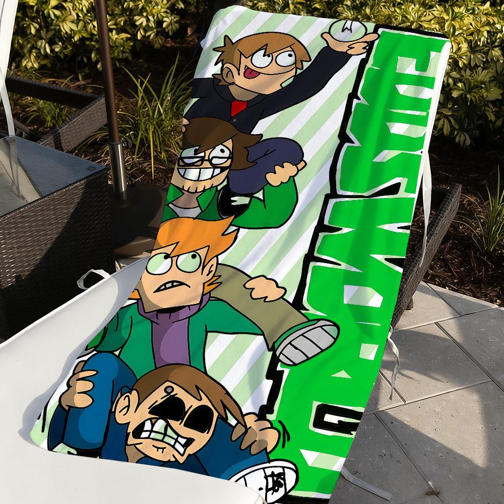 Мультяшное полотенце E-Eddsworld, забавное, быстросохнущее, пляжное, подходит для бассейнов, кемпинга, йоги и спортзала