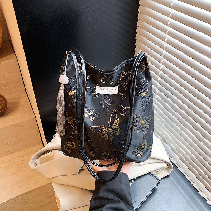 Женская сумка Сумка подмышку Премиальная сумка подмышку Новая вышитая сумка-ведро Модная сумка через плечо