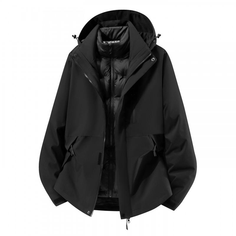 Mens Womens 3-in-1 Waterproof Windproof Hiking Jacket With Fleece Liner Outdoor Trekking Camping Fall Winter