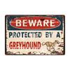 [ WellCraft ] Dog Beware Protected By A Borzoi Metal Sign Tin Poster Home Decor Bar Wall Art Painting 20*30 CM Sizer DB-12