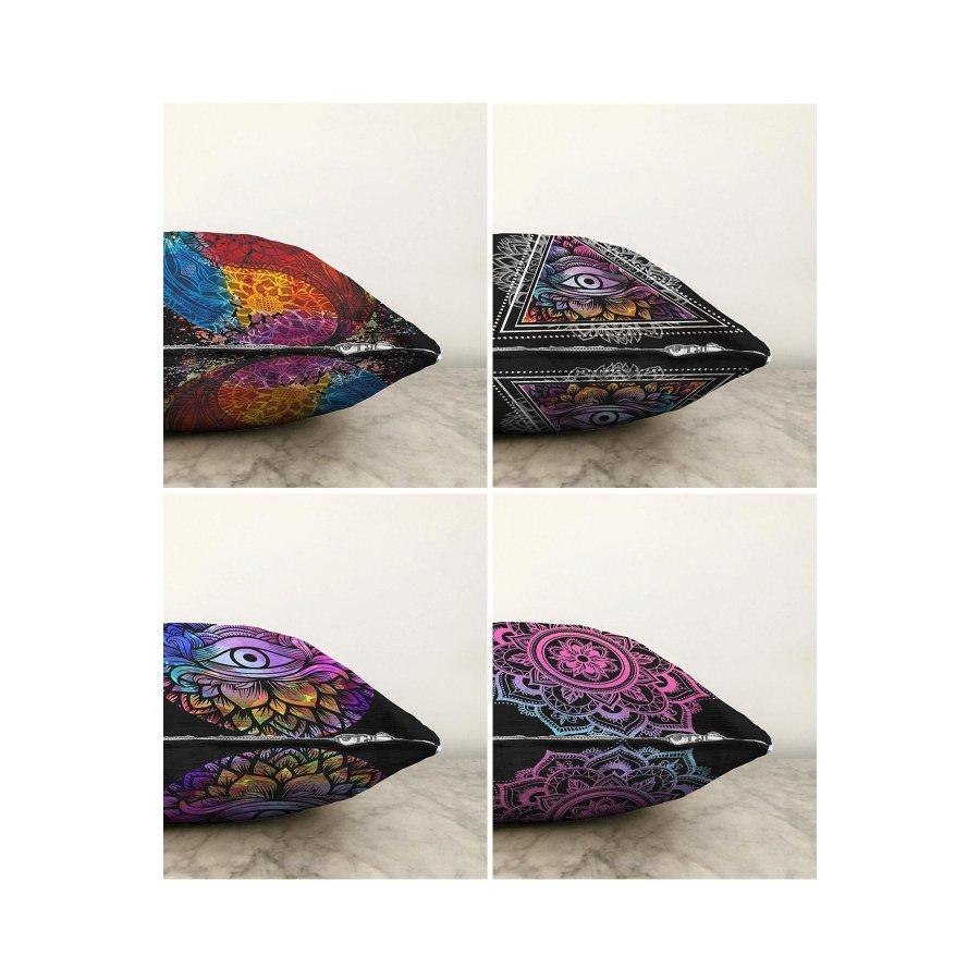 Набор из 4 двухсторонних чехлов для подушек с цифровой печатью