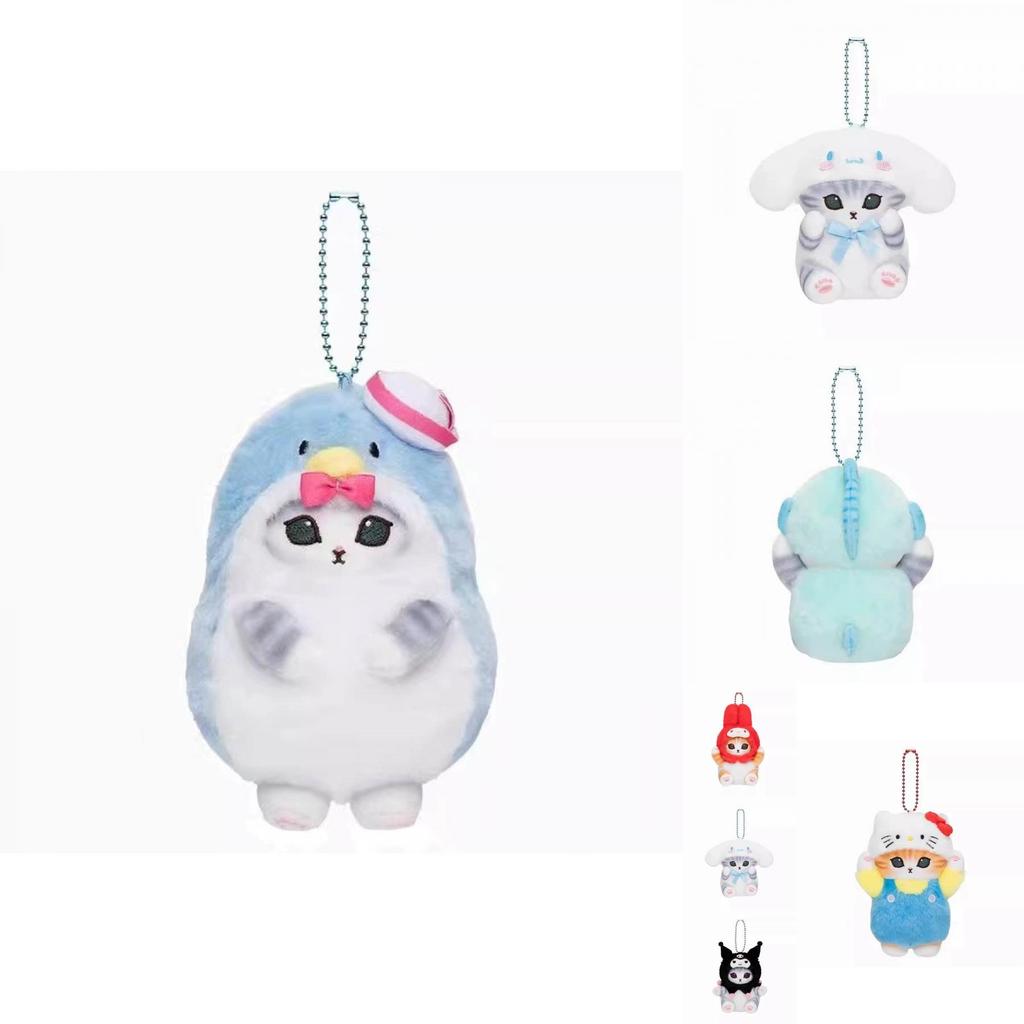 Cute Shark Cat Sanrio Collaboration Plush With Kuromi Kitty Cinnamoroll And Melody