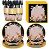 Темно-розовый Бронзовый Анималистическая Тема Одноразовая Праздничная Посуда Оформление Праздника Набор для Дня Рождения Принадлежности