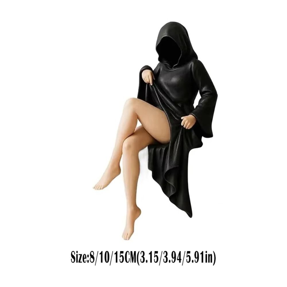 PLA 3D Mysterious Statue Black Robe Desktop Ornaments New Bookshelf Sculpture Halloween Decor