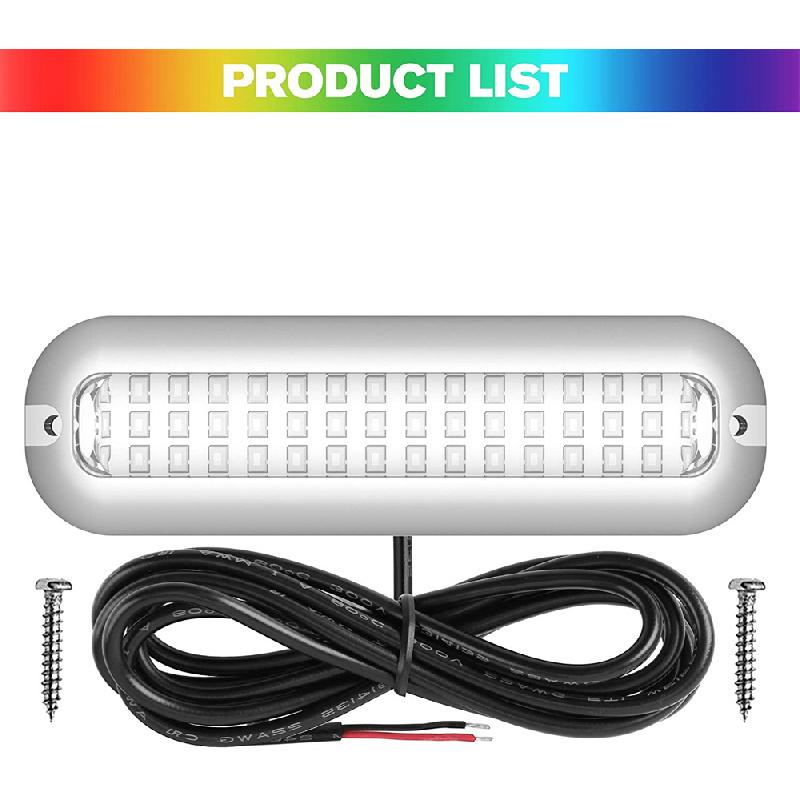 2 шт. Синие светодиодные водонепроницаемые транцевые огни Морские подводные лампы из нержавеющей стали