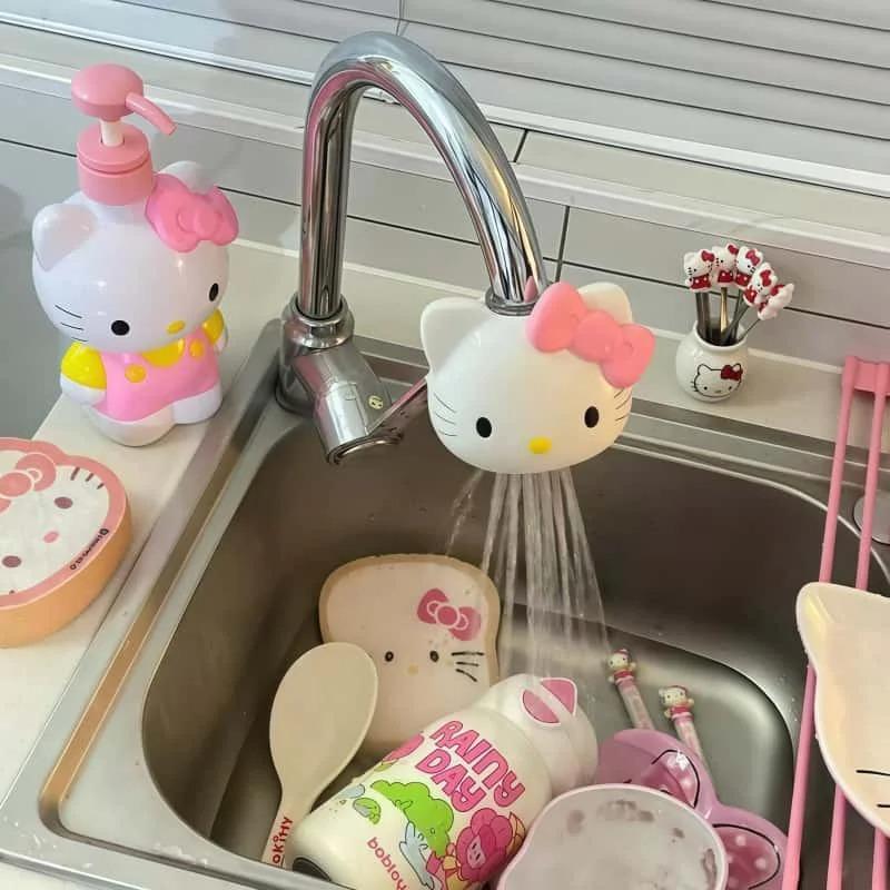 Hello kitty удлинитель для крана мультяшный креативный милый кухонный ванная комната ванная комната и туалет брызгозащитный соединитель душевая водоочиститель