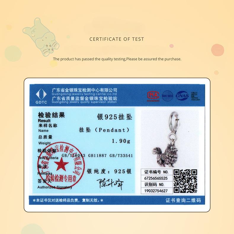 S925 Sterling Silver Pomeranian Pendant Opening And Closing Button Head, Cute Puppy Dog Sterling Silver Beaded Accessories