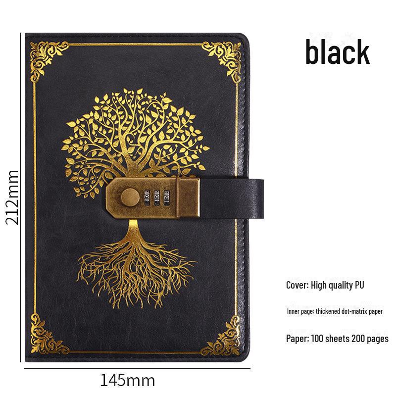 Подарочный набор из ретро-блокнота с паролем формата А5: Ежедневник деловых встреч в офисе с возможностью настраиваемого логотипа.