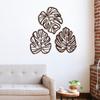3 Pieces Palm Leaves Wood Art for Living Room And Garden