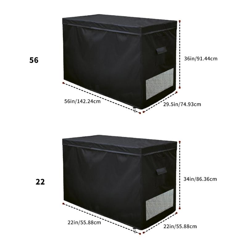 Dustproof Cover with Elastic Bottom for 14-16 Cubic Feet Deep Freezer Waterproof Protective Double Zippered Freezer Cover