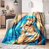 Religious Blessed Virgin Mother Mary Fleece Warm Soft Throw Blankets Fuzzy Bed Blanket for Couch, Bed, Sofa Ultra  Warm and Cozy