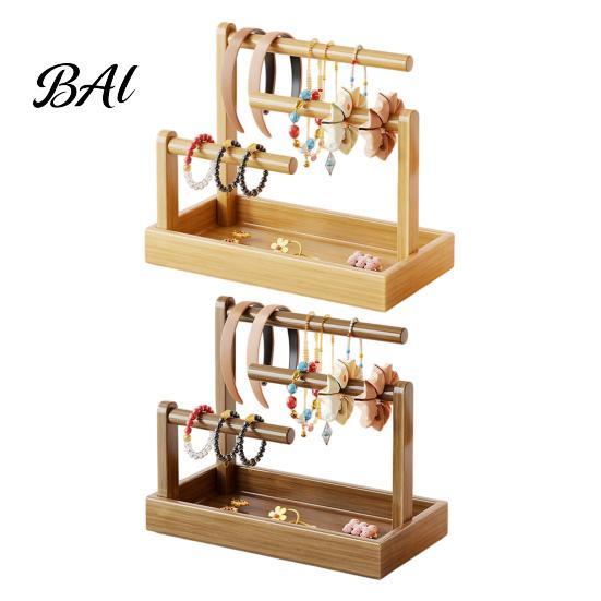 Hair Band Organizer Wooden Headband Holder Stand, Accessories Tray for Hairbands, Scrunchies, Wood Storage Rack Ties, Bows & Clips, Jewelry