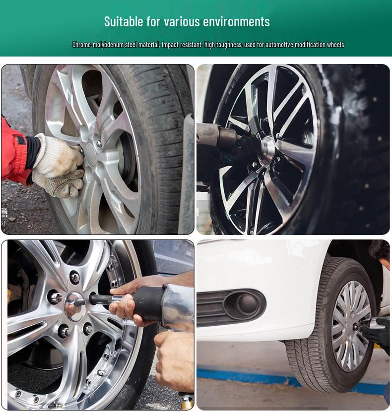 1/2 Air Impact Wrench with Integrated Plum Blossom Bit & Pneumatic Screwdriver Socket Set