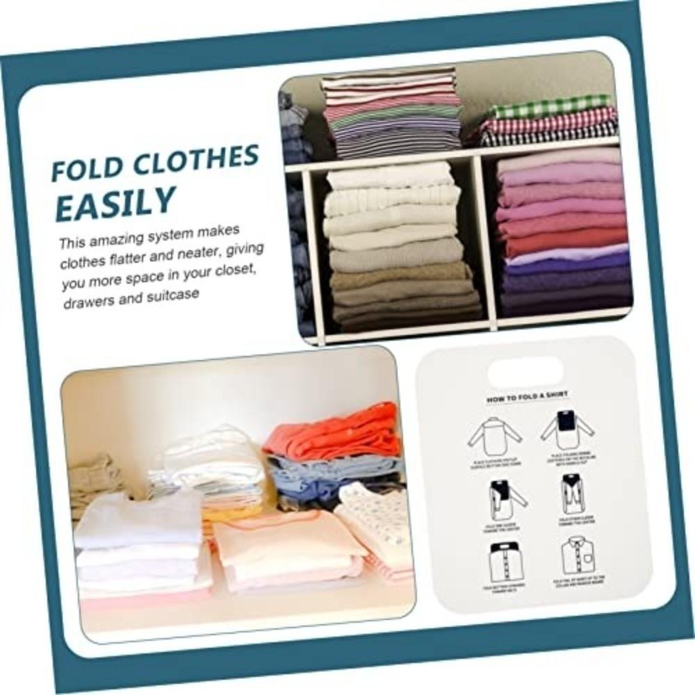 White Quick-Fold Clothes Board PP Cardboard Plastic Tshirt Folding Board Durable Space Saving Shirt Folding Board Home Use