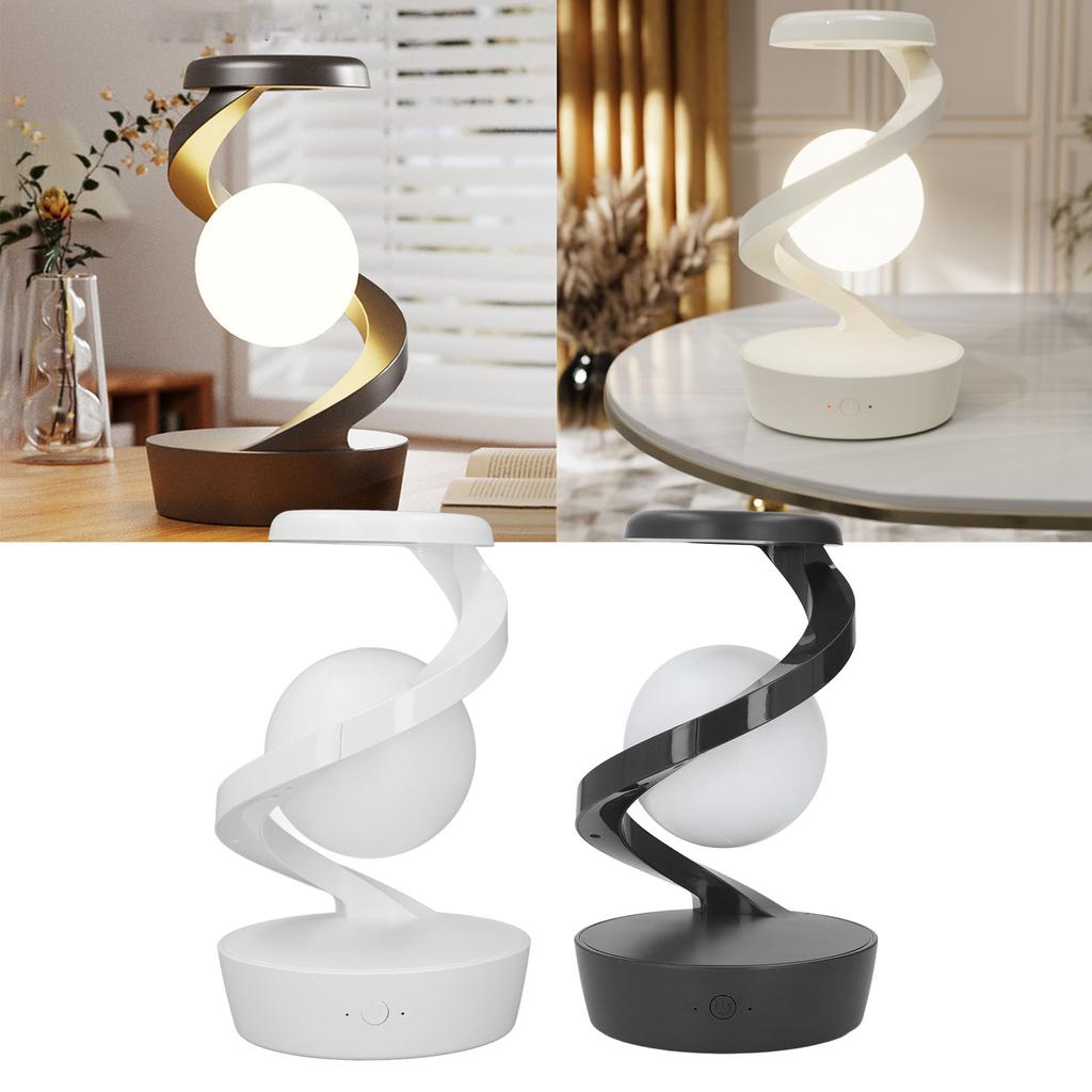 Modern Spiral Bedside Lamp Innovative 3D Visual Levitation Ball LED Table Lamp for Bedroom Living Ro