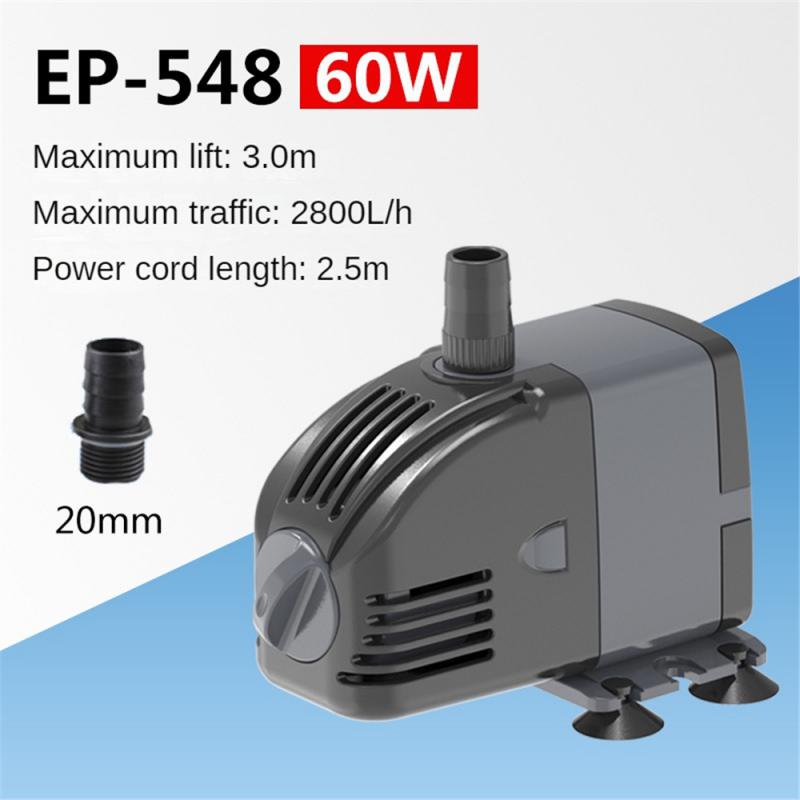 6 Вт 24 Вт 35 Вт 60 Вт Аквариумные водяные насосы для резервуаров, бесшумный погружной водяной фонтанный насос, фильтр для пруда с рыбками с присосками