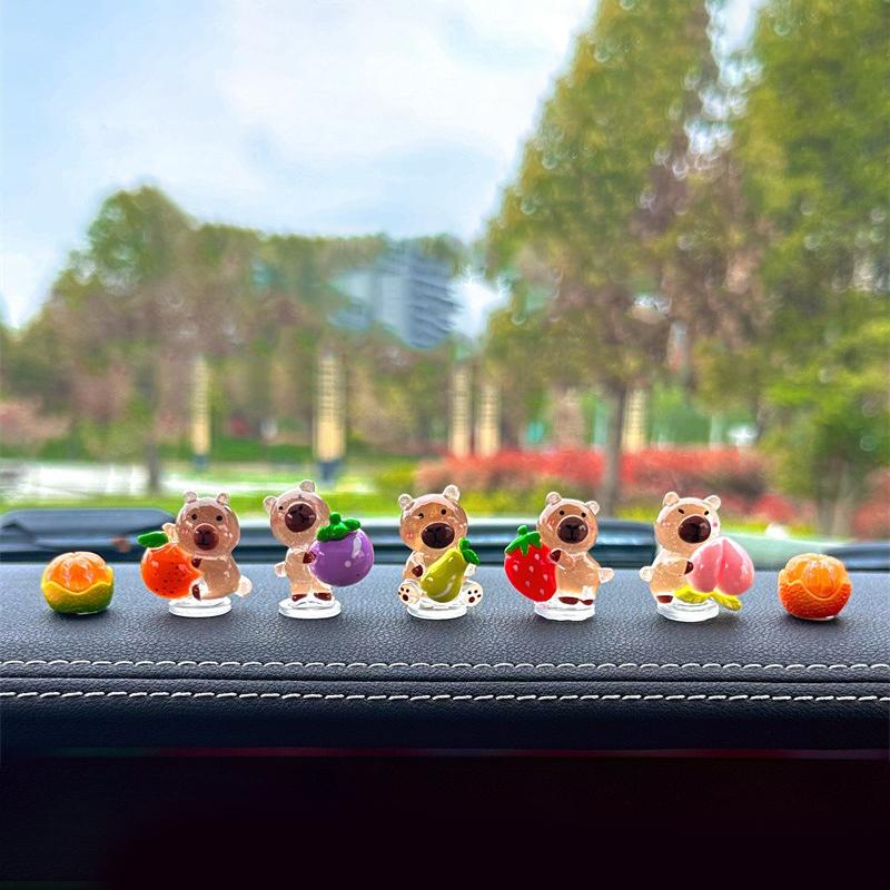 5 шт. мультяшная капибара, украшения для приборной панели автомобиля, симпатичные креативные капибара, украшения для автомобиля, аксессуары, подарки
