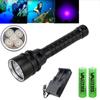 LED Diving Flashlight White/395nm UV Waterproof Powerful LED UV Lantern Torch 100M Underwater Purple White Ultraviolet Light