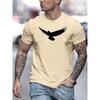 Men's Summer Loose Size 100% Cotton Eagle Printed Round Neck Short Sleeve T-shirt  Breathable Casual Fashion T-Shirt Outdoo Top