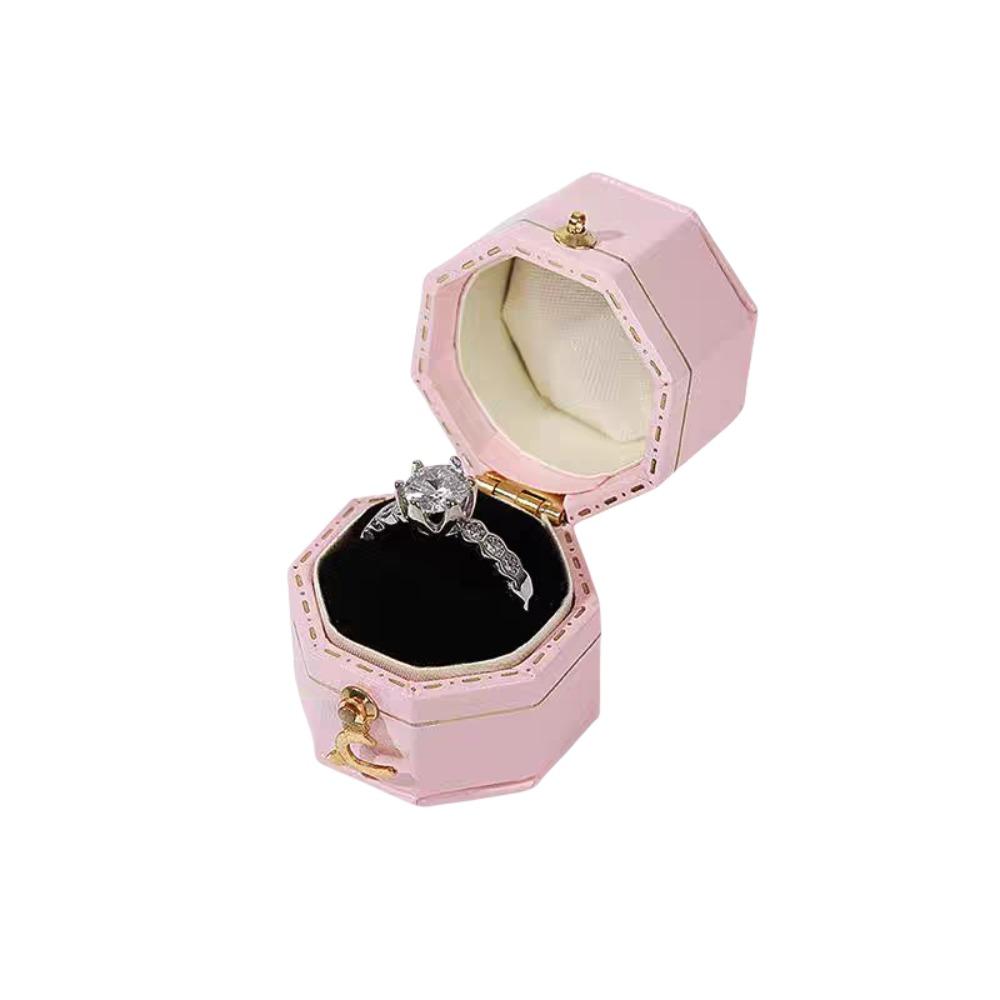Exquisite Engagement Ring Box Display Holder Jewelry Storage Box Small Ring Bearer Box  Unisex