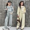 Girls Sport Suit Spring Clothes Long Sleeve Sweatshirt & Wide Leg Pant Casual Clothes