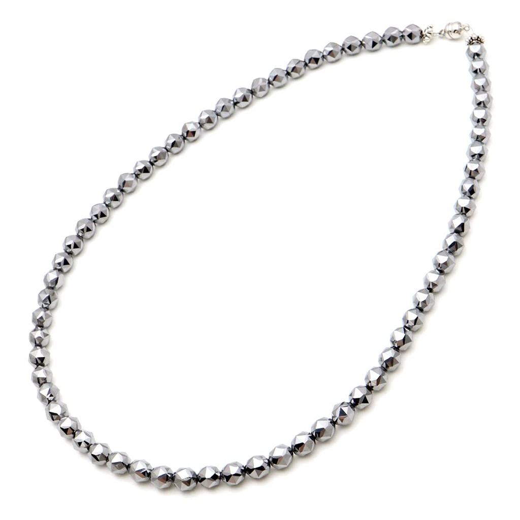 Terahertz Ore Necklace 6mm Star Cut Power Stone Natural Stone Magnet Type Length 40cm [GOLD STONE] Approx.