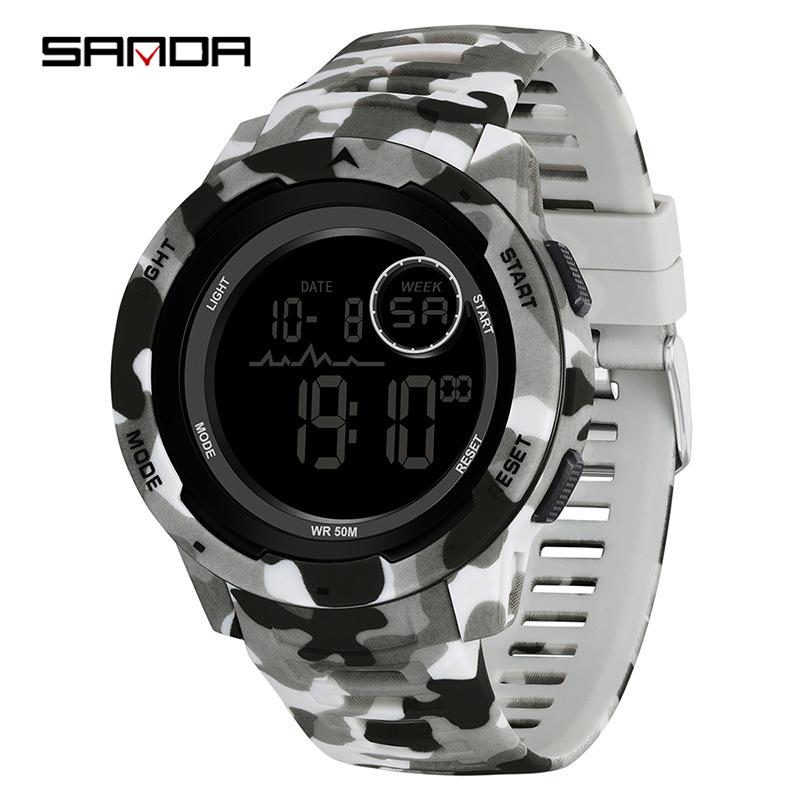 Sanda Электронные Модные Спортивные Часы: Многофункциональный, Стильный, Унисекс, Однодисплейный