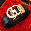 New Top Layer Cowhide Men's Belt Automatic Buckle Belt Casual Business Middle Aged and Young Trouser Belt Men