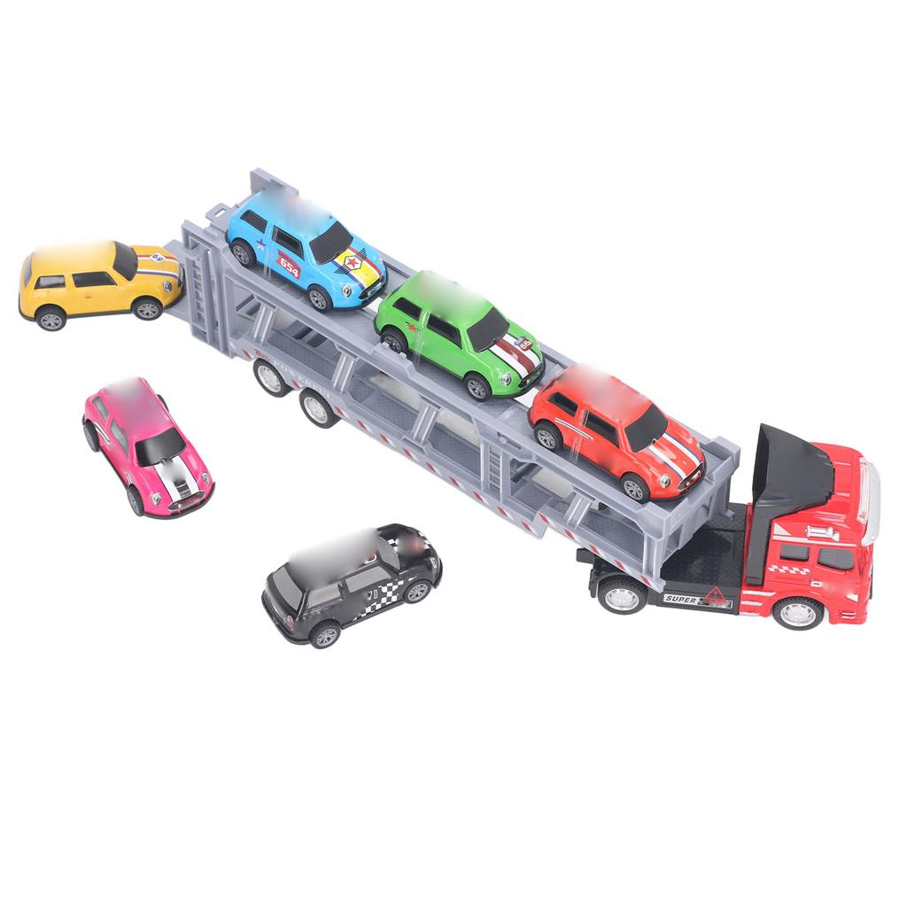 Transport Car Carrier Truck Toy with 6 Small Car for Kids Pull Back Detachable Interactive Toy Carrier Truck