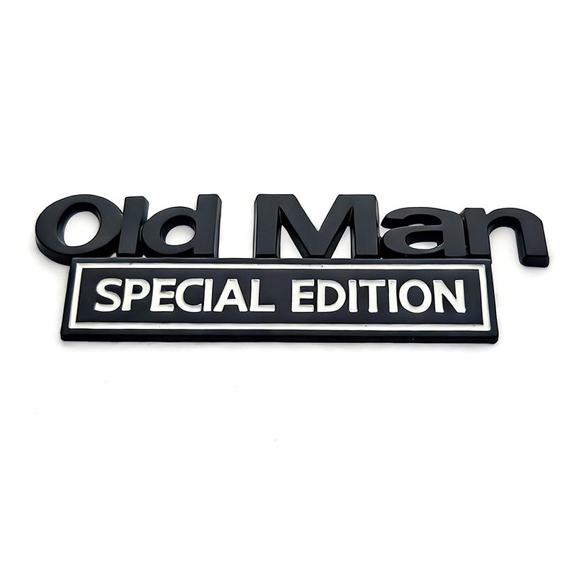 NEW Old Man Edition Metal Car Sticker Badges For Car Trunk Door Decoration Badges Old Man Logos Car Decals Motorcycle Decoration