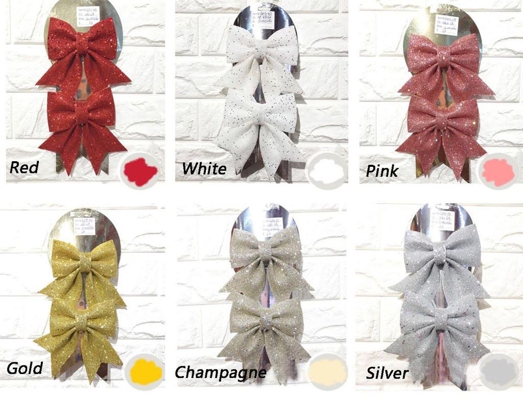 Hanging Decoration Pearl Cotton Gold Powder Bowknot Large Gold Shiny Bow Christmas Bow Big Bow-Tie