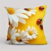 Daisies  Ladybugs Floral Printed Pillowcase Pattern Cushion Cover Suitable for Sofa Bedroom Car Pillow Cover