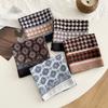 Silk Scarf Neck Cotton and Linen Small Square Scarf Women's Cashew Fruit Decorative Scarf Plaid Silk Scarf Women's Autumn Hair Accessories