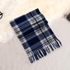 Plaid Scarf Velvet Shawl Plaid Print Unisex Winter Scarf with Tassel Detailing Double-sided Plush Material for Warmth for Men