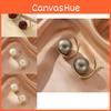 Style Elegant Vintage Large Pearl Earrings Classy Minimalist Women Jewelry Copper