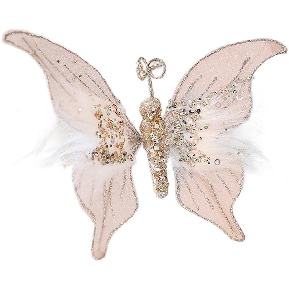 30cm Glitter Butterfly Christmas Decoration Fake Butterfly Ornament For Home Decoration Xmas Tree Pendant Navidad 2026