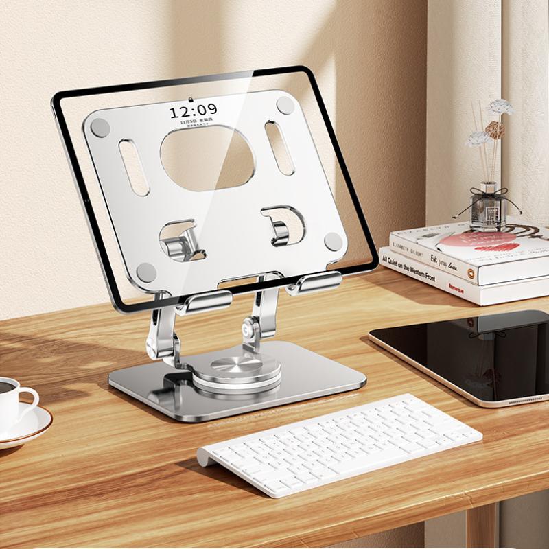 1x Adjustable Laptop Stand 360 Rotating Foldable Laptop Riser for Desk