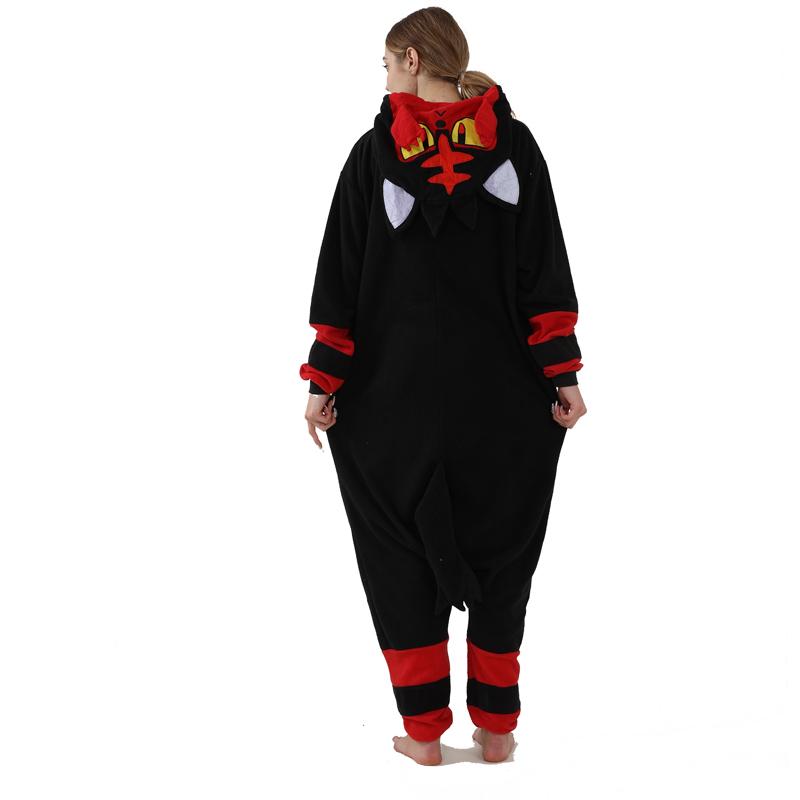 Litten Onesies Аниме Кигуруми Цельная пижама Рождественский косплей Костюм Хэллоуин