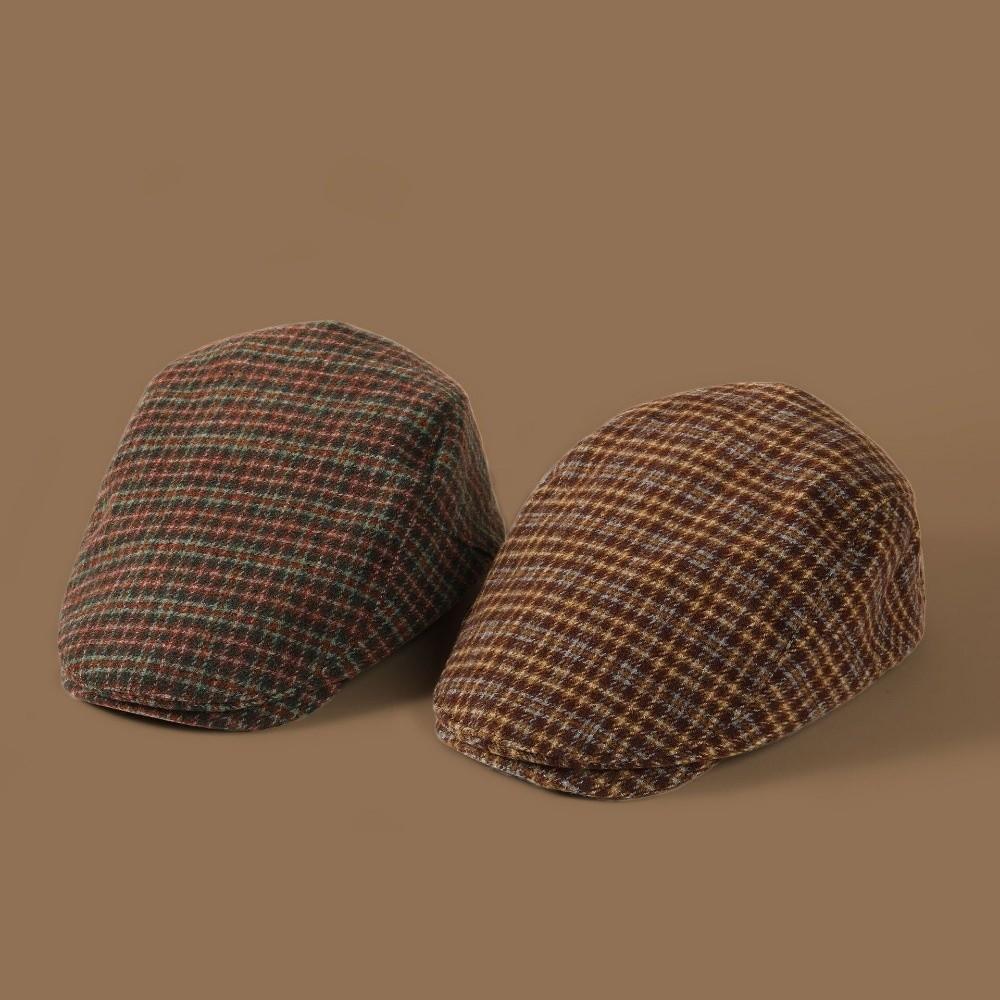 Элегантные винтажные береты с плоским верхом, клетчатым узором, кепка газетчика в японском стиле, женская одежда