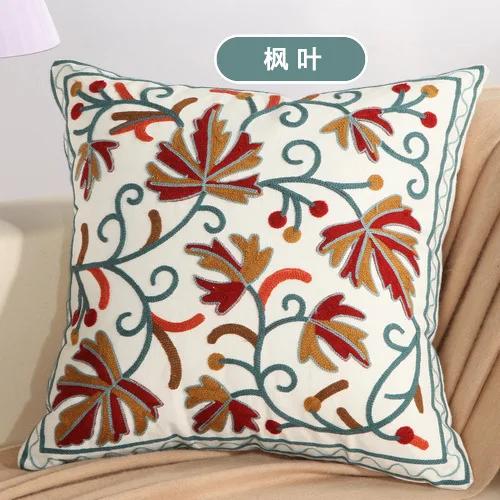 Наволочка для подушки из хлопка с вышивкой в этническом стиле, наволочка для подушки в машину, большая наволочка для дивана 45x45 см, роскошная наволочка