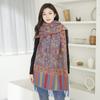 Women's Ethnic Style Jacquard Shawl: Thick, Warm Imitation Cashmere Scarf for Autumn/Winter