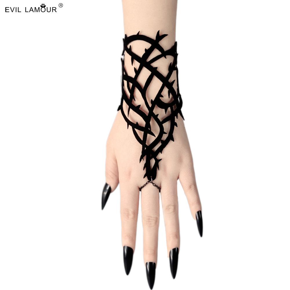 Black Bramble Goth Queen Bracelet Halloween Mardi Gras Cosplay Accessories Female WS--