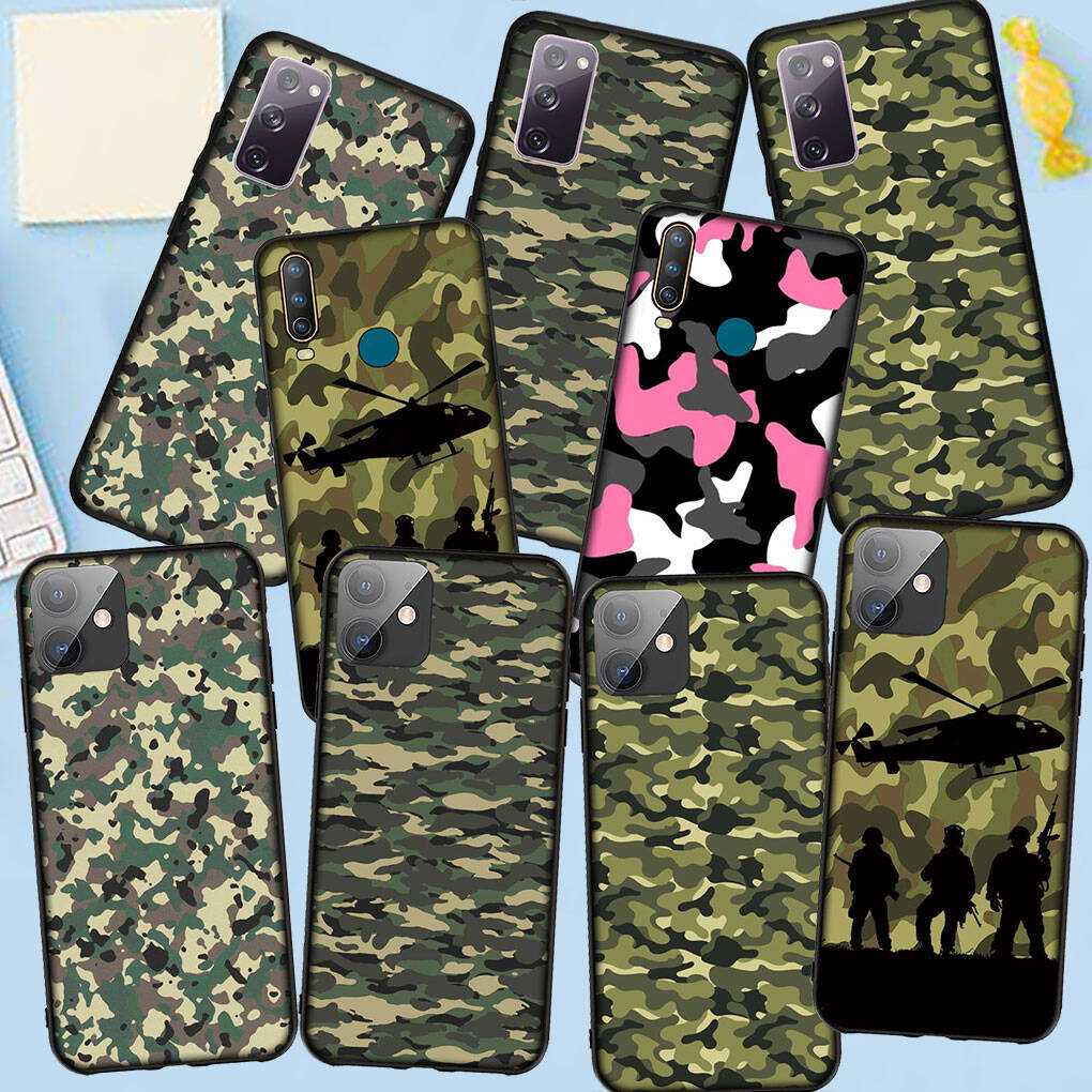 Phone Case for Samsung Galaxy S25 S23 S22 S24 Ultra FE A05 A06 A15 A16 A36 A37 A35 A54 A55 A56 A57 A25 A26 A53 A17 Army Camouflage Camo Military Cover