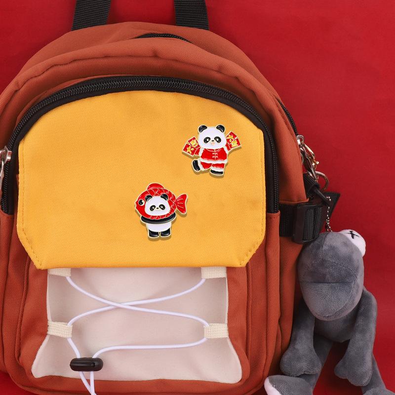 Товары Весенний фестиваль Новая брошь в виде панды Бог богатства Стиль Успех Удача Сплав Капля масла Значок