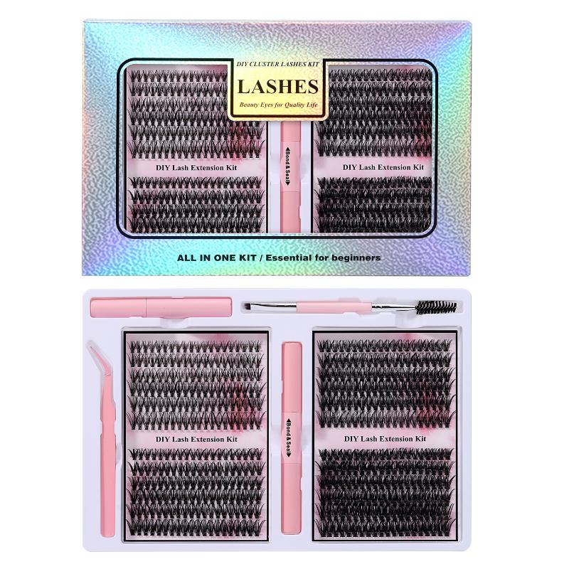 480 Clusters Diy False Eyelashes Clusters Extensions Individual Cluster Natural Segmented With Glue,Remover,Lash Brush,Tweezers