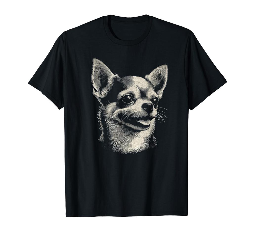 Chihuahua Dog Face Art Design T-shirt for Women and Men