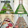 Grass Stroll Path Bridge 3D Carpet Corridor Hallway Bedroom Rug Flower Living Room Area Rug Washable Kitchen Mat Indoor Doormat