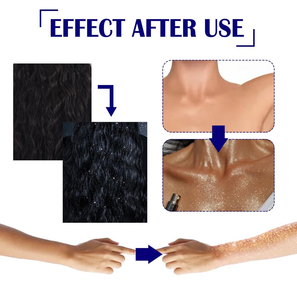 Glitter Spray 60ml Glitter Spray For Hair And Body Body Glitter Spray Glitter Powder Spray Hair Body Glitter Spray Nightclub Party